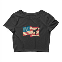 American Flag Karate Kick Silouette Design Crop Top | Artistshot