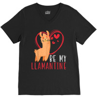 Valentines Day Hearts Day Cupid Love Llama Lover T Shirt V-neck Tee | Artistshot