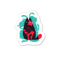 Cat Shapes - Funny Cute Kitty - Modern Art Sticker | Artistshot