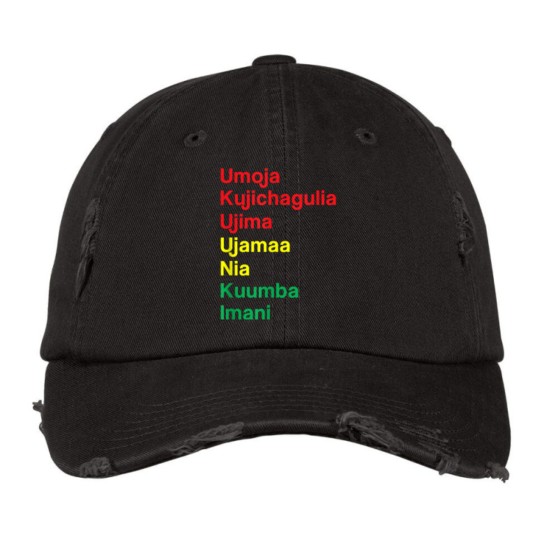 Kwanzaa Principles T Shirt Vintage Cap by adam.troare | Artistshot