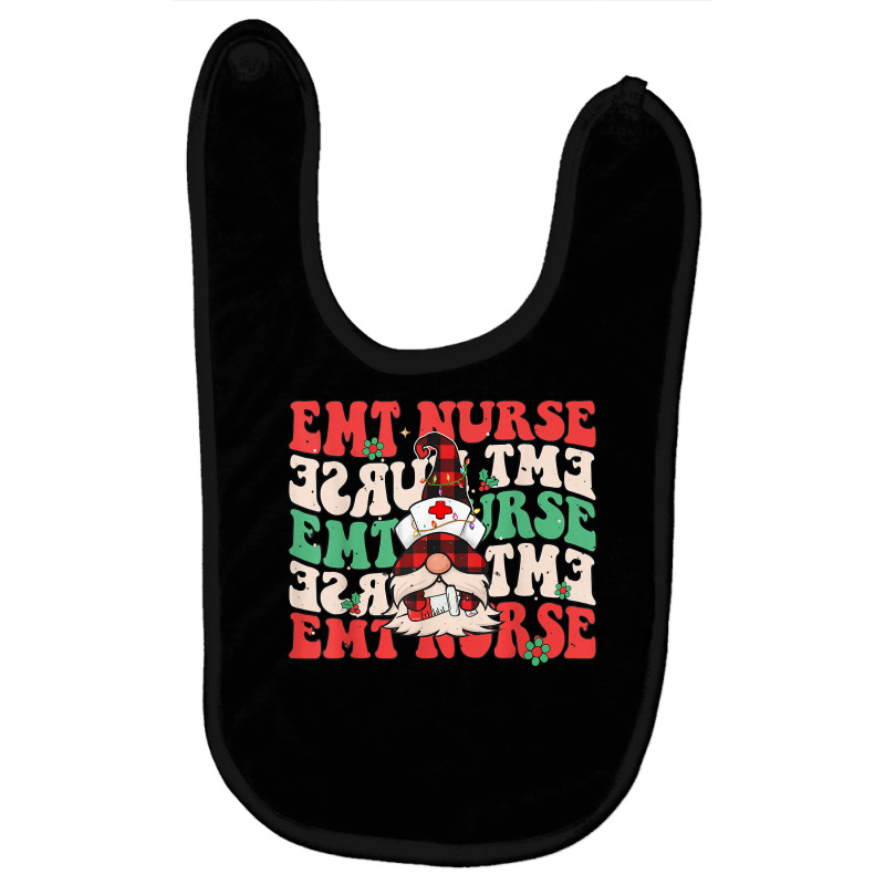 Groovy Emergency Medical Technician Christmas Gnome Nursing T Shirt Baby Bibs | Artistshot