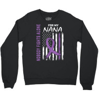 Nobody Fights Alone Nana Lupus Awareness American Flag Gifts T Shirt Crewneck Sweatshirt | Artistshot