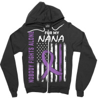 Nobody Fights Alone Nana Lupus Awareness American Flag Gifts T Shirt Zipper Hoodie | Artistshot