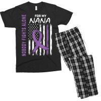 Nobody Fights Alone Nana Lupus Awareness American Flag Gifts T Shirt Men's T-shirt Pajama Set | Artistshot