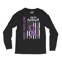 Nobody Fights Alone Nana Lupus Awareness American Flag Gifts T Shirt Long Sleeve Shirts | Artistshot