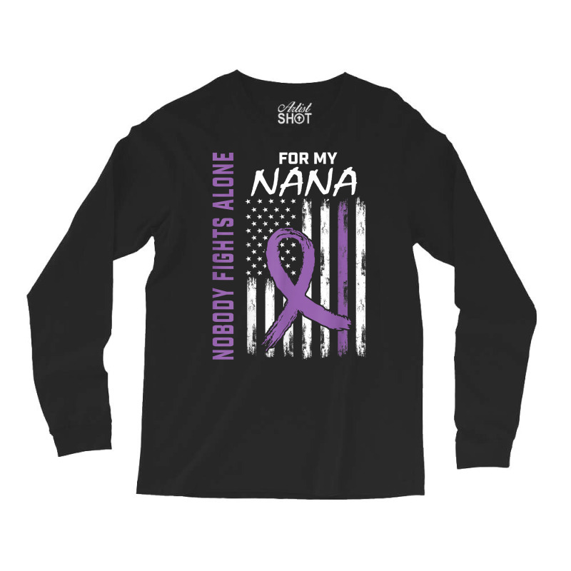 Nobody Fights Alone Nana Lupus Awareness American Flag Gifts T Shirt Long Sleeve Shirts by mosesswabyhi | Artistshot