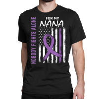 Nobody Fights Alone Nana Lupus Awareness American Flag Gifts T Shirt Classic T-shirt | Artistshot