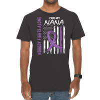 Nobody Fights Alone Nana Lupus Awareness American Flag Gifts T Shirt Vintage T-shirt | Artistshot