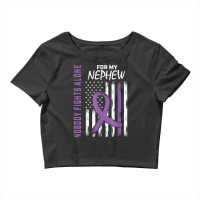 Nobody Fights Alone Nephew Lupus Awareness American Flag T Shirt Crop Top | Artistshot