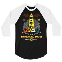 Vintage Acadia National Park T Shirt 3/4 Sleeve Shirt | Artistshot