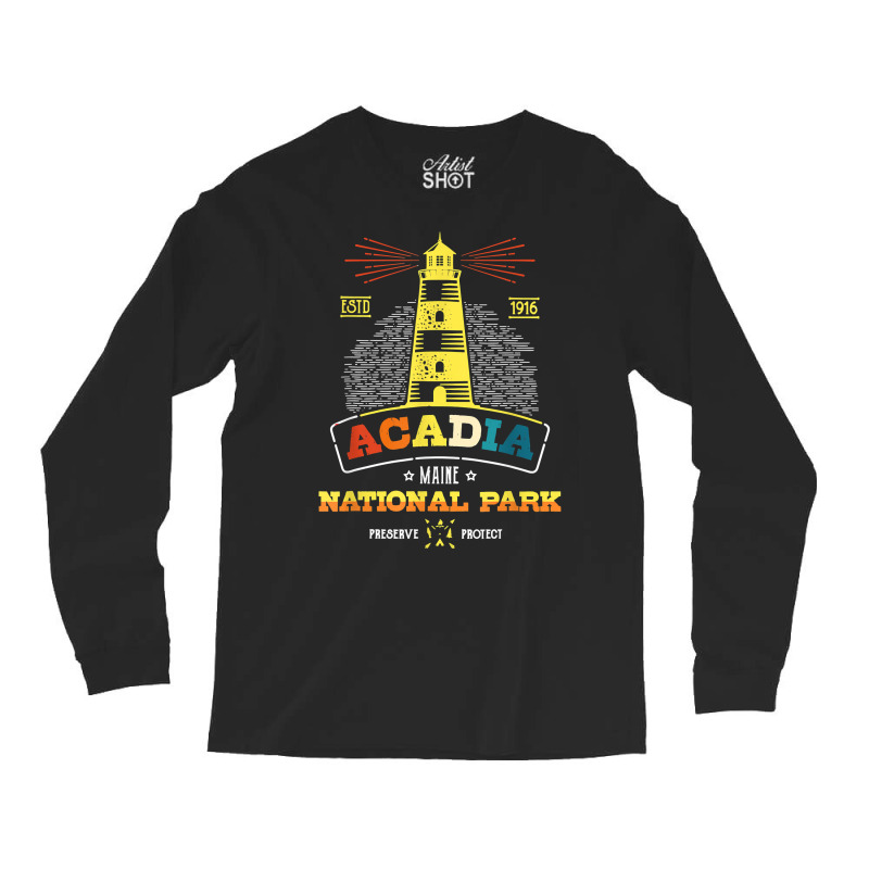 Vintage Acadia National Park T Shirt Long Sleeve Shirts | Artistshot