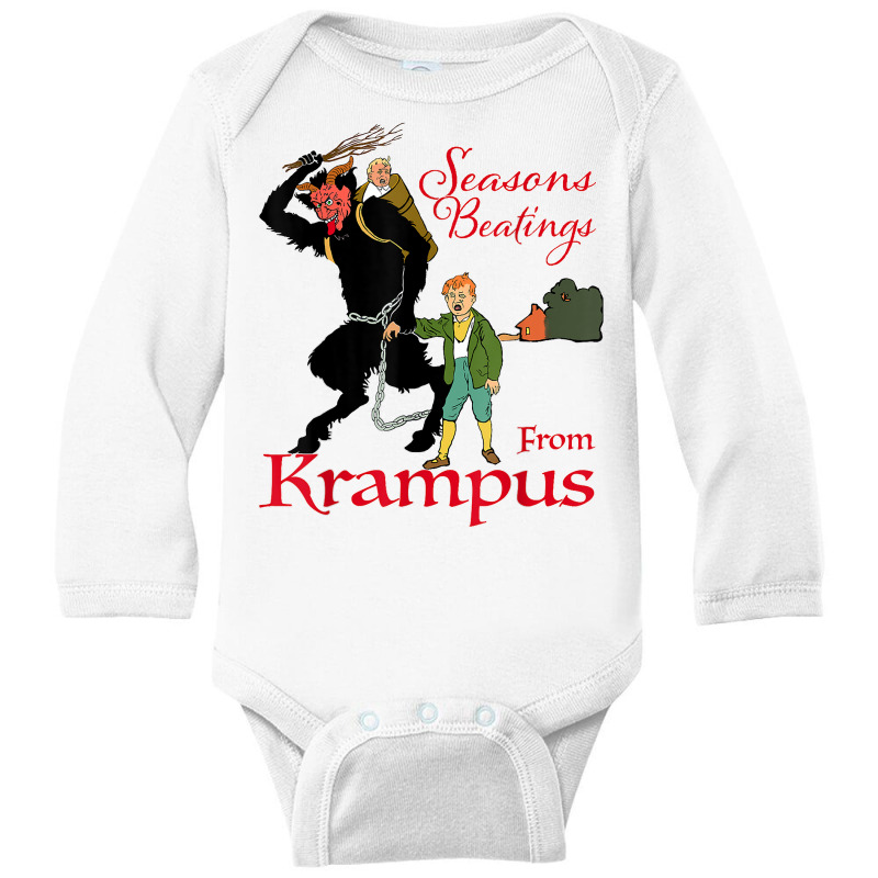 Seasons Beatings Christmas Krampus T Shirt Long Sleeve Baby Bodysuit by gehnhe | Artistshot