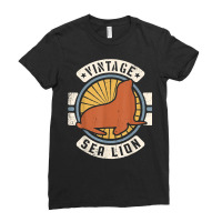 Sea Lion Vintage Classic Retro 60s 70s Animal Lover T Shirt Ladies Fitted T-shirt | Artistshot