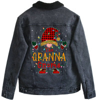 Womens The Granna Gnome Buffalo Plaid Christmas Family Xmas Pajamas T Unisex Sherpa-lined Denim Jacket | Artistshot