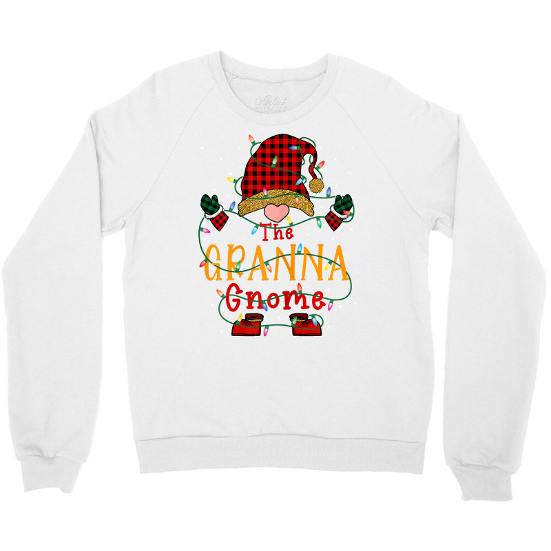 Womens The Granna Gnome Buffalo Plaid Christmas Family Xmas Pajamas T Crewneck Sweatshirt | Artistshot