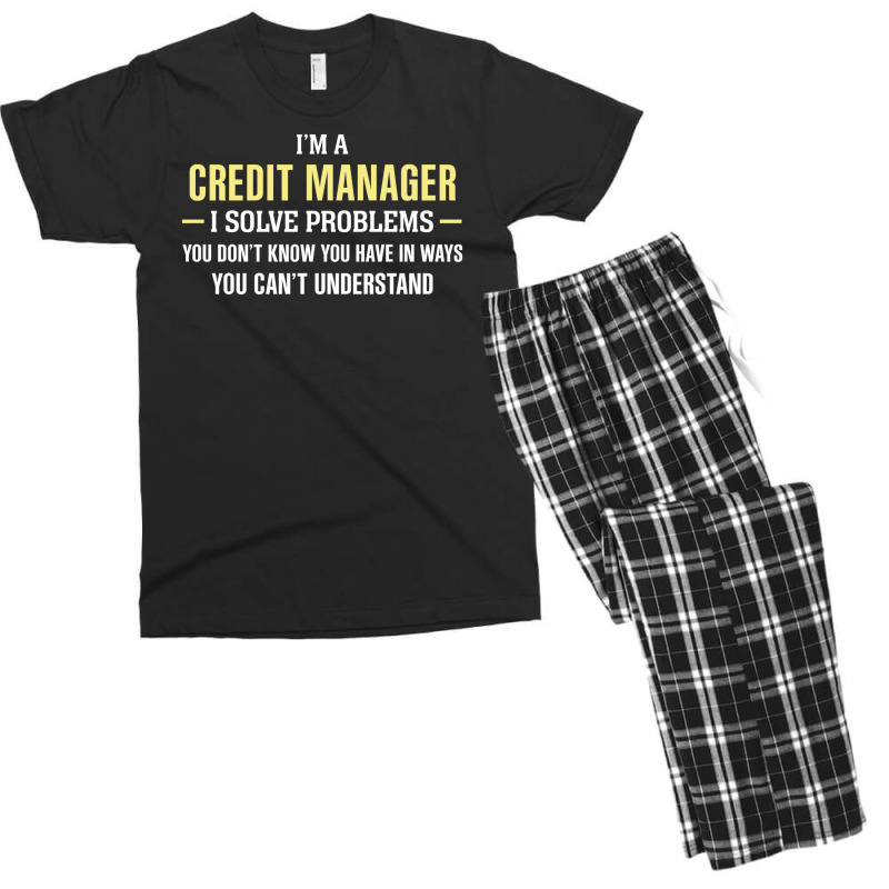 Credit Manager I Solve Problems Funny Gift Men's T-shirt Pajama Set by thanchashop | Artistshot