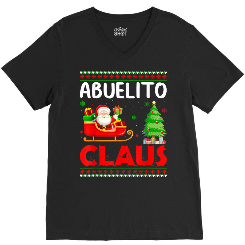 Xmas Tree Santa Christmas Costume Matching Abuelito Claus T Shirt V-neck Tee | Artistshot