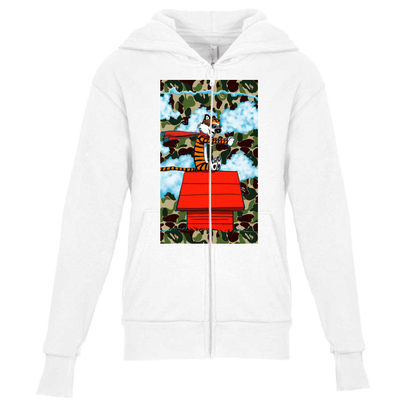 Hobbes Youth Zipper Hoodie by Cryst | Artistshot