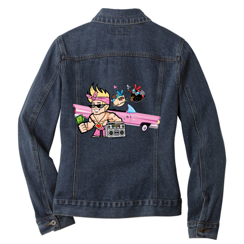 Mister Yoga - Pug Life Ladies Denim Jacket by declangreenwood | Artistshot