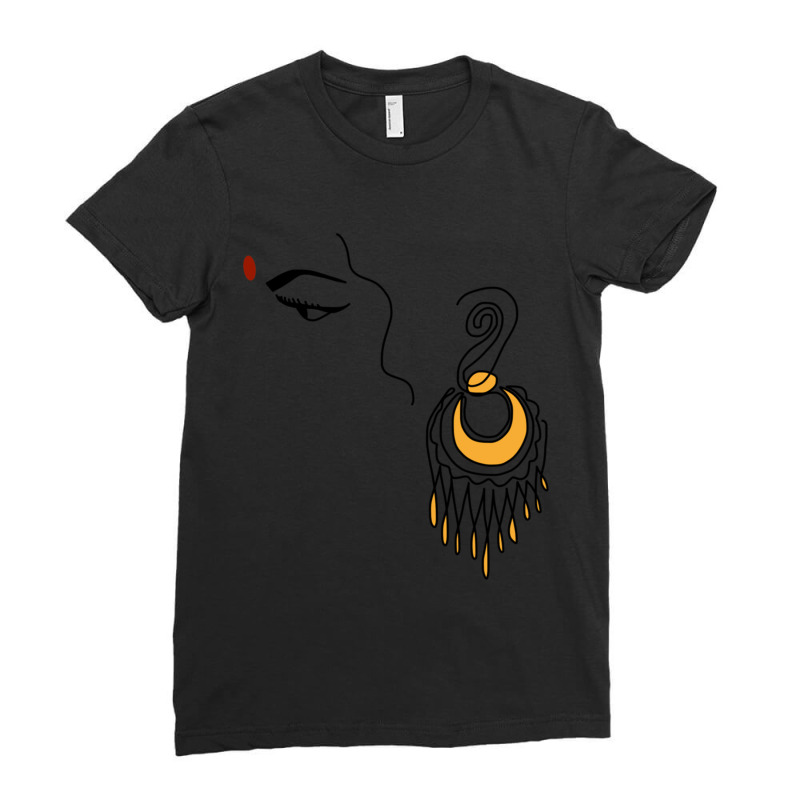 South Indian Woman Art Ladies Fitted T-Shirt by QUANVY | Artistshot