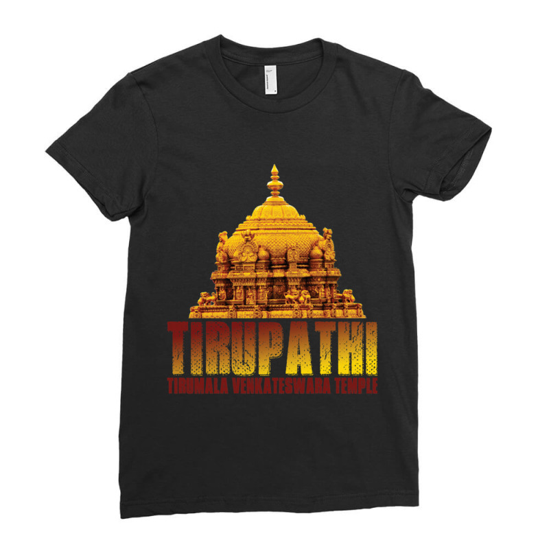 Tirupathi Tirumala Temple Ladies Fitted T-Shirt by QUANVY | Artistshot