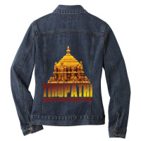 Tirupathi Tirumala Temple Ladies Denim Jacket | Artistshot