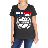 Proud Panama Basketball Fans Jersey   Panamanian Flag Baller T Shirt Ladies Curvy T-shirt | Artistshot