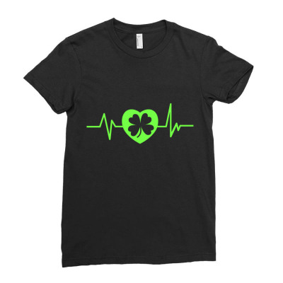 Patricks Day Heartline Ladies Fitted T-shirt Designed By Bariteau Hannah