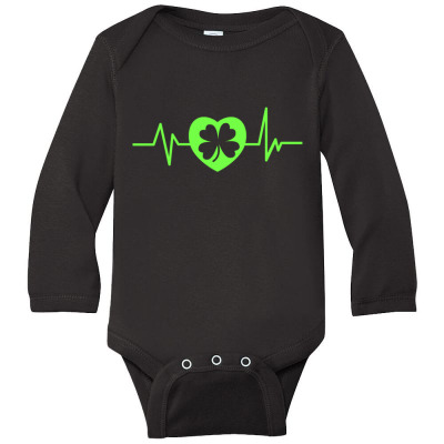 Patricks Day Heartline Long Sleeve Baby Bodysuit Designed By Bariteau Hannah