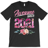 Kids 2 Year Old Floral Birthday Tee Awesome Since 2021 Girls T Shirt T-shirt | Artistshot