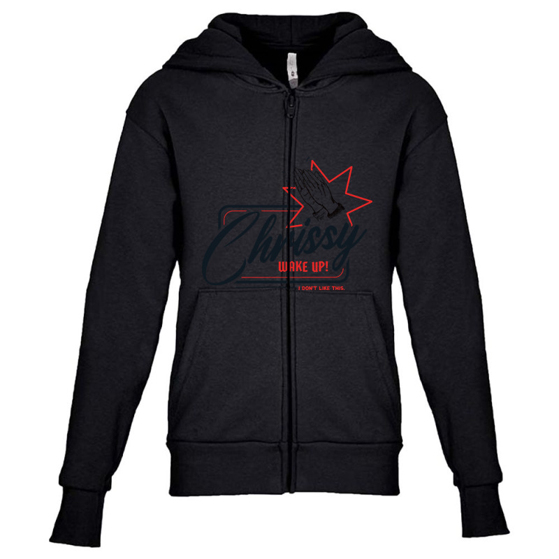 Chrissy Wake Up! Youth Zipper Hoodie by Irene West | Artistshot