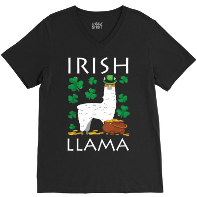 Irish Llama V-neck Tee Designed By Bariteau Hannah