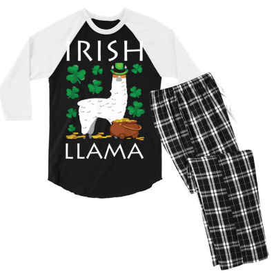 Irish Llama Men's 3/4 Sleeve Pajama Set Designed By Bariteau Hannah