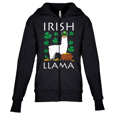 Irish Llama Youth Zipper Hoodie Designed By Bariteau Hannah