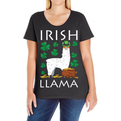 Irish Llama Ladies Curvy T-shirt Designed By Bariteau Hannah