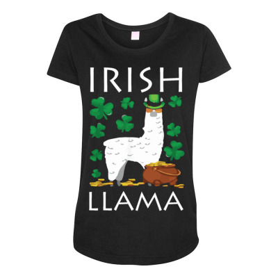 Irish Llama Maternity Scoop Neck T-shirt Designed By Bariteau Hannah