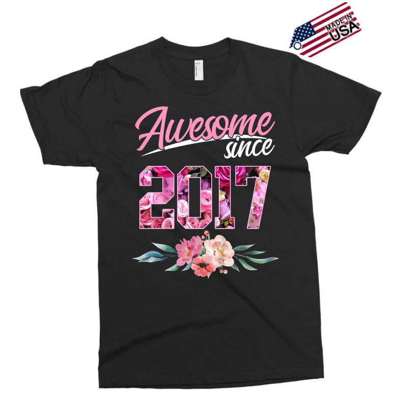 Kids 6 Year Old Floral Birthday Tee Awesome Since 2017 Girls T Shirt Exclusive T-shirt | Artistshot