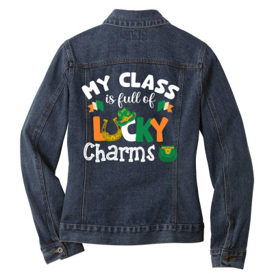 Patricks Day Teacher Ladies Denim Jacket Designed By Bariteau Hannah