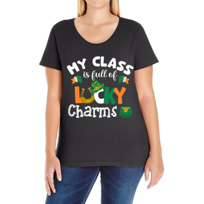 Patricks Day Teacher Ladies Curvy T-shirt Designed By Bariteau Hannah
