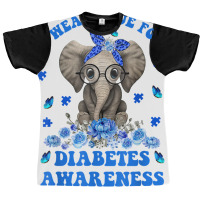 I Wear Blue For Diabetes Awareness Elephant Warrior Women T Shirt Graphic T-shirt | Artistshot