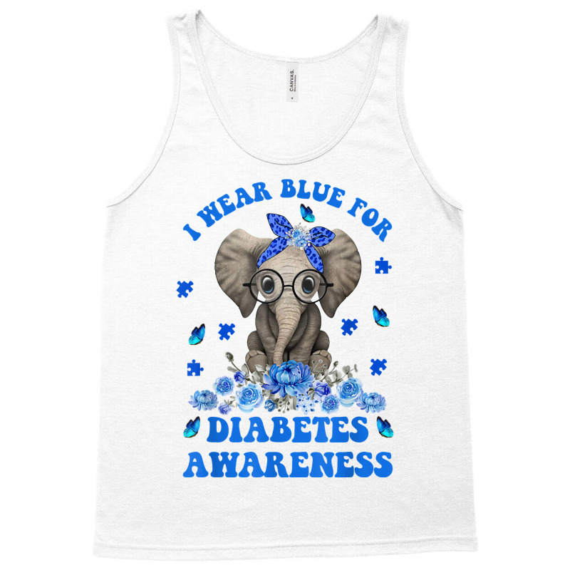 I Wear Blue For Diabetes Awareness Elephant Warrior Women T Shirt Tank Top | Artistshot