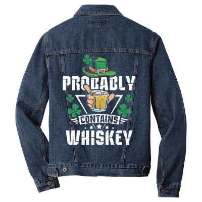 Probably Contains Whiskey Men Denim Jacket Designed By Bariteau Hannah
