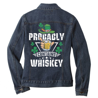 Probably Contains Whiskey Ladies Denim Jacket Designed By Bariteau Hannah
