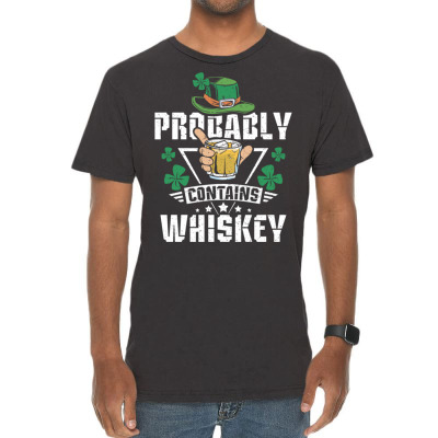 Probably Contains Whiskey Vintage T-shirt Designed By Bariteau Hannah