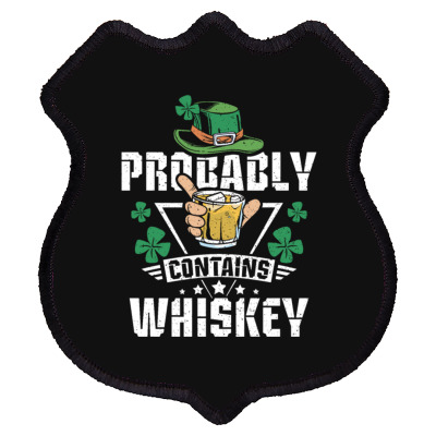 Probably Contains Whiskey Shield Patch Designed By Bariteau Hannah