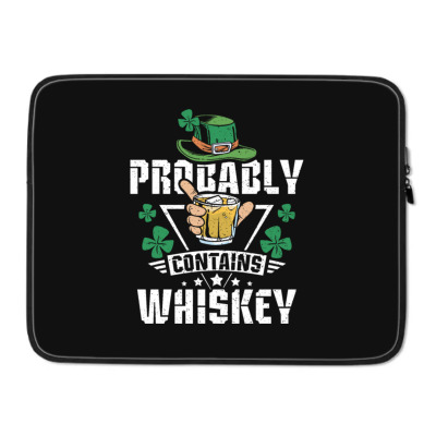 Probably Contains Whiskey Laptop Sleeve Designed By Bariteau Hannah