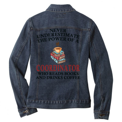 Coordinator Reading Books And Coffee Lover Ladies Denim Jacket Designed By Bariteau Hannah
