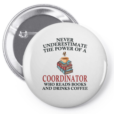 Coordinator Reading Books And Coffee Lover Pin-back Button Designed By Bariteau Hannah