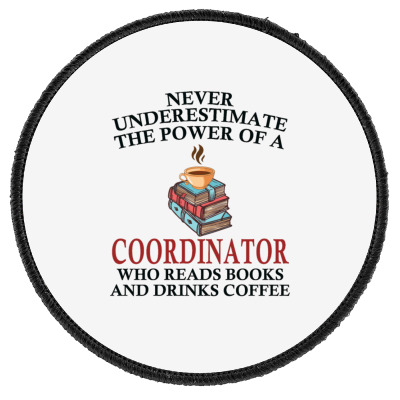 Coordinator Reading Books And Coffee Lover Round Patch Designed By Bariteau Hannah