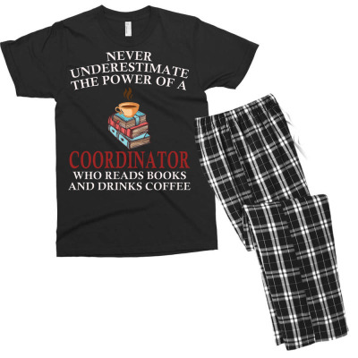 Coordinator Reading Books And Coffee Lover Men's T-shirt Pajama Set Designed By Bariteau Hannah